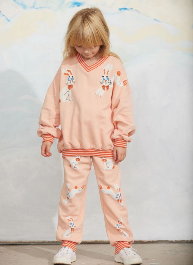 Jogger Lapins Coton Bio | Rose