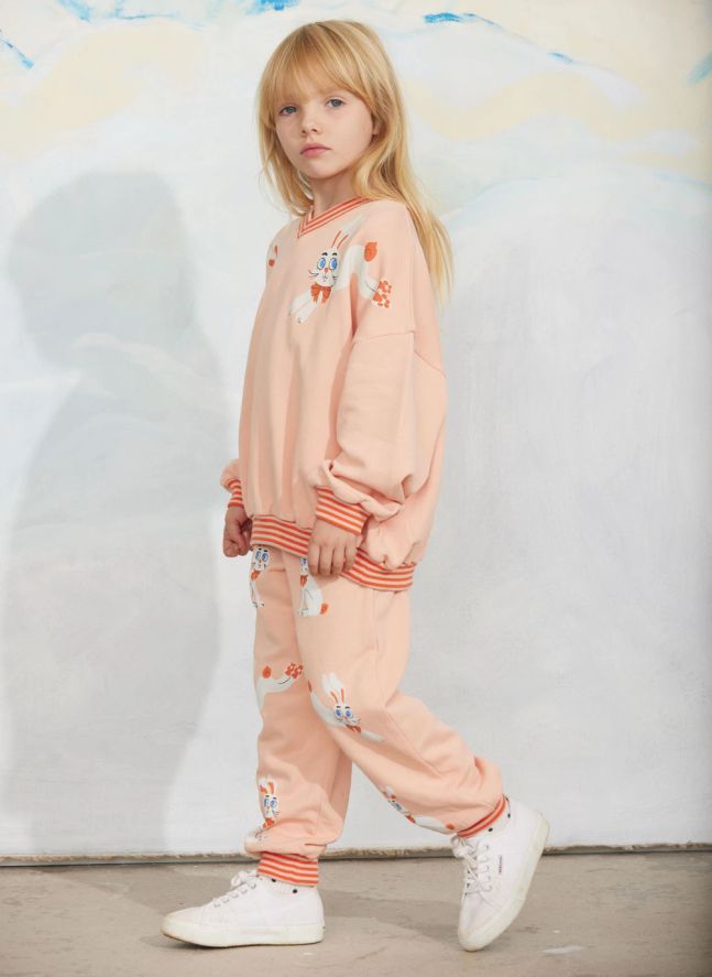 Jogger Lapins Coton Bio | Rose