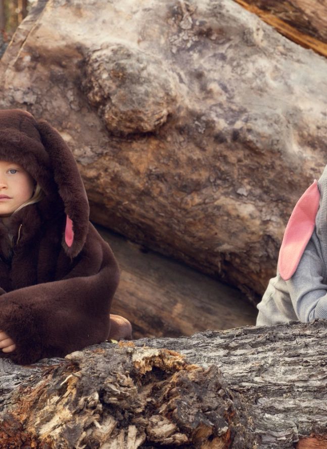 Veste Façon Fourrure Lapin Fibres Recyclées | Marron