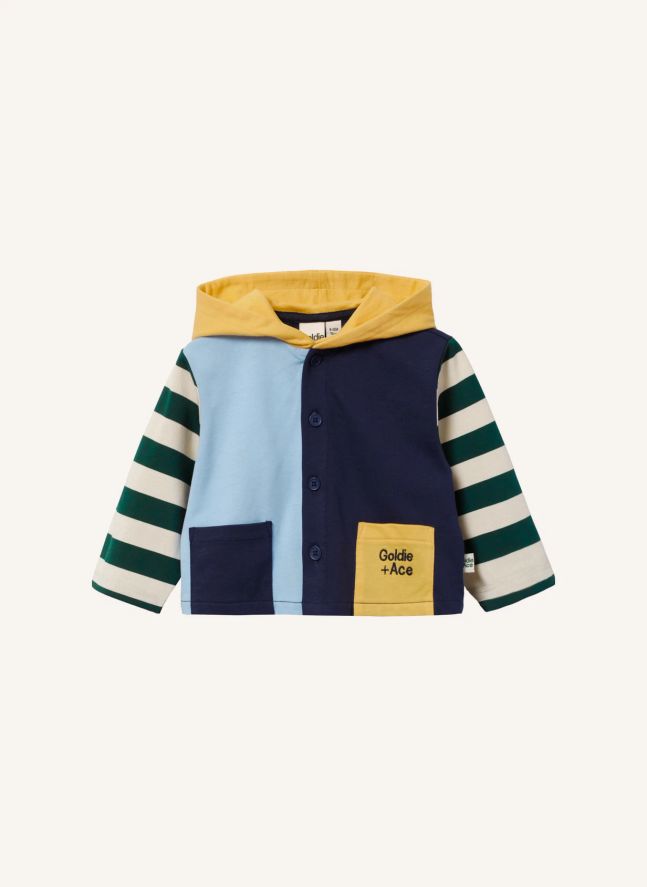 Veste Capuche Rayée | Bleu