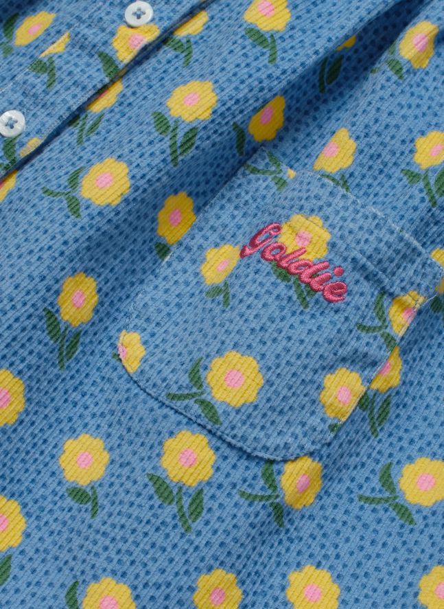 Robe Fleurie Velours Côtelé - Exclusivité Smallable | Bleu