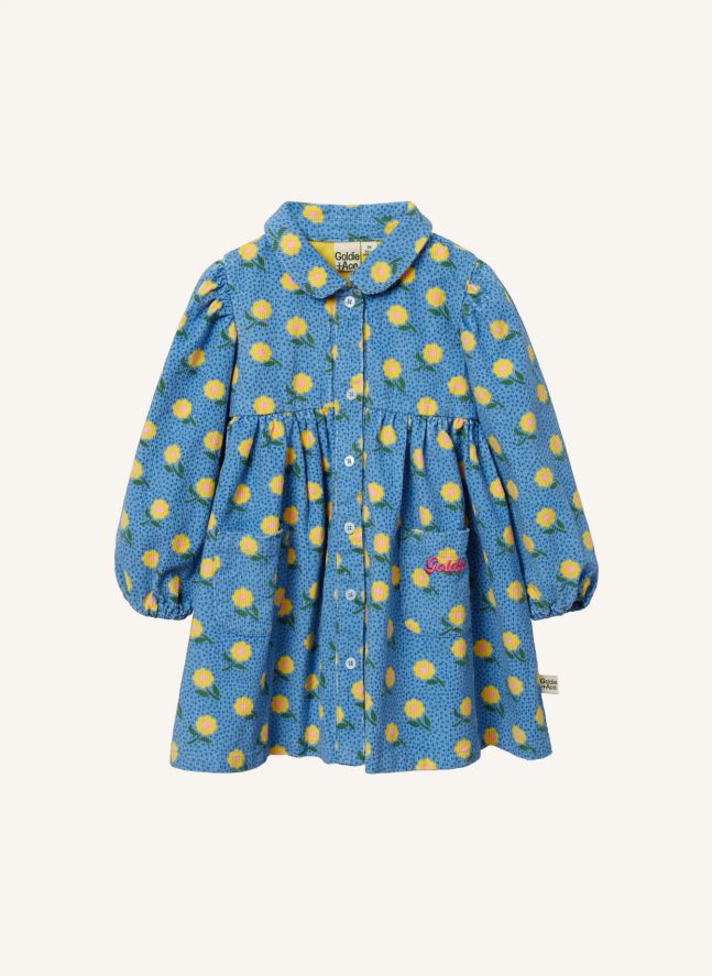 Robe Fleurie Velours Côtelé - Exclusivité Smallable | Bleu