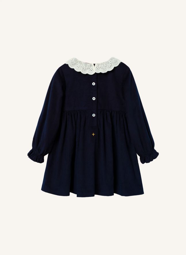Robe Smockée Velours Côtelé - Exclusivité Smallable | Bleu marine