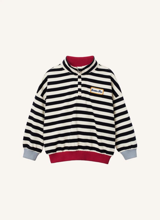 Sweat Zippé Rayé - Exclusivité Smallable | Bleu marine