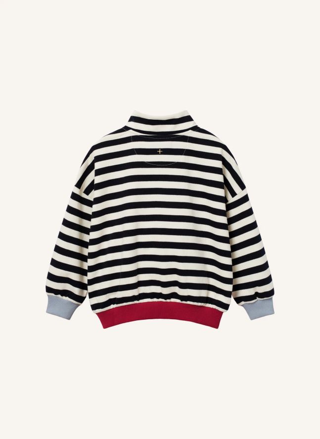 Sweat Zippé Rayé - Exclusivité Smallable | Bleu marine