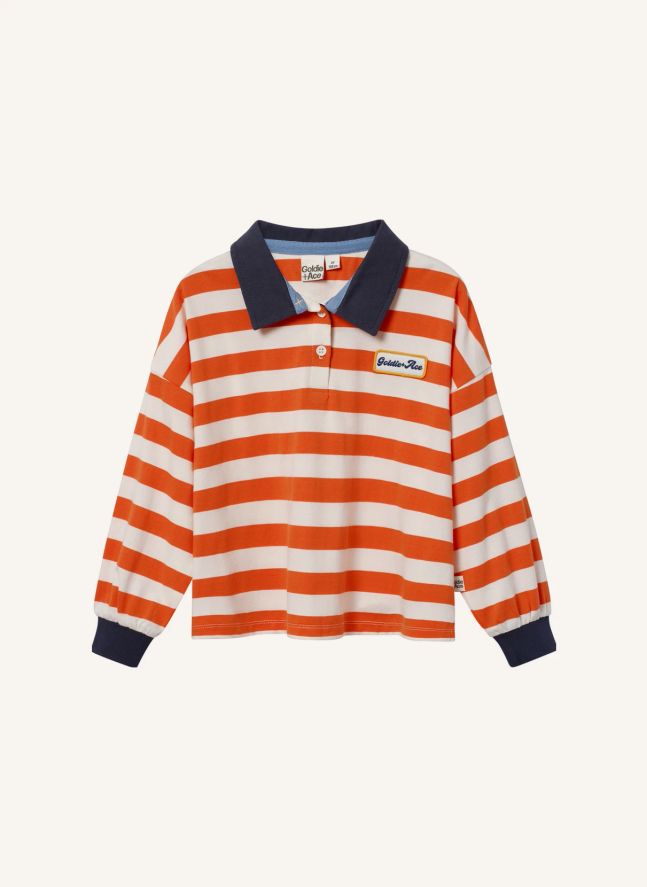 Polo léger à rayures Rugby | Orange