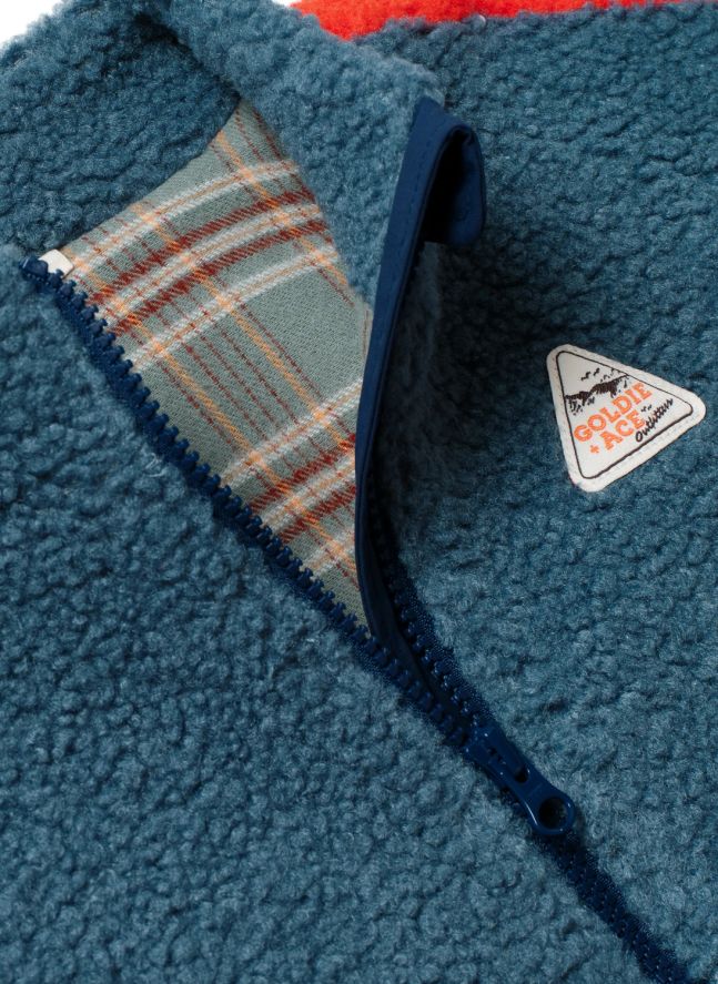 Veste Façon Sherpa Retro | Bleu