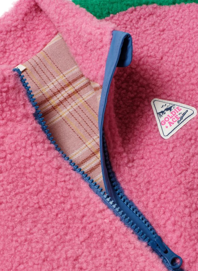 Veste Façon Sherpa Retro | Rose