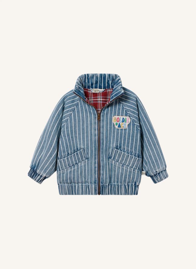 Veste Rayée Denim | Bleu