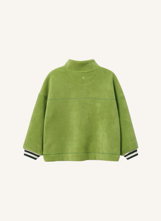 Sweat Zippé Polaire | Vert forêt