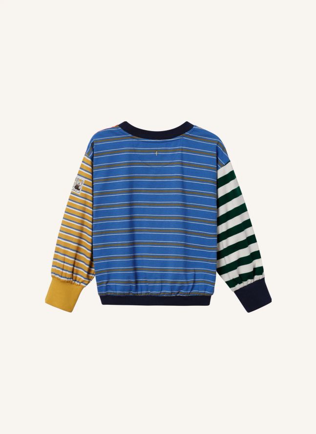 Sweat Colorblock Rayé | Bleu