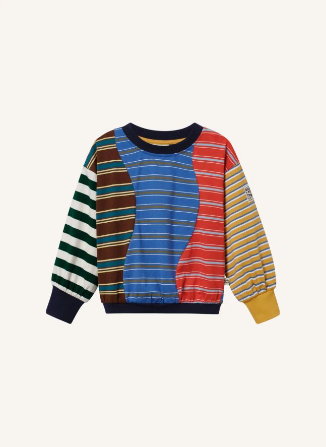 Sweat Colorblock Rayé | Bleu