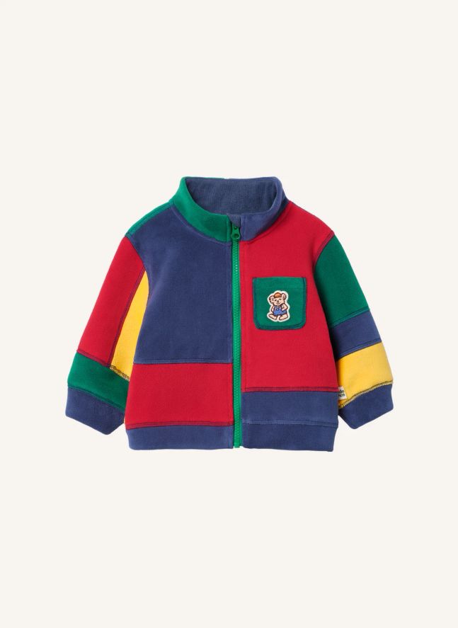 Sweat Zippé Polaire Colorblock | Bleu