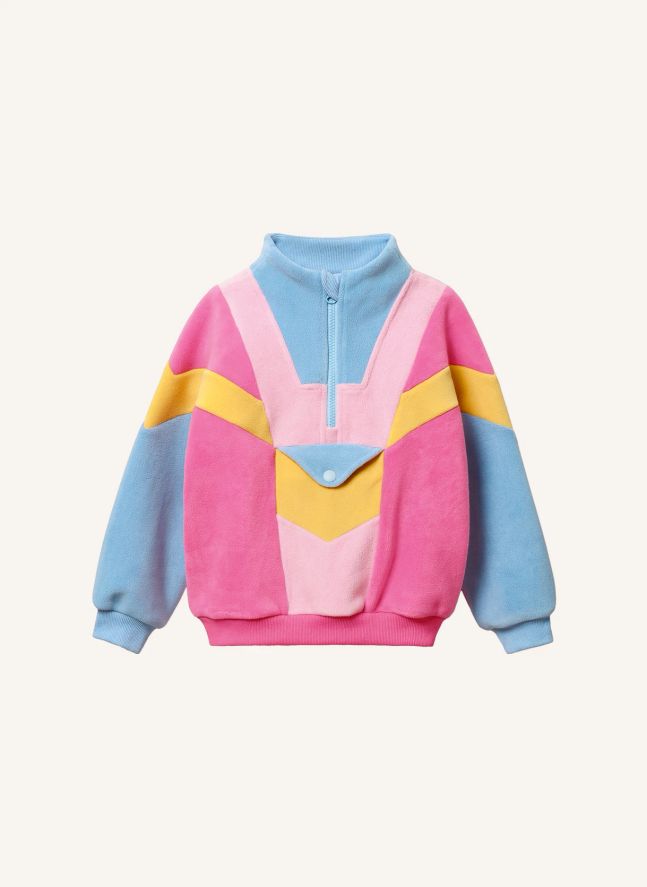Sweat Polaire Colorblock | Bleu