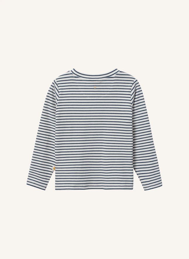 T-shirt Côtelé Rayé | Bleu