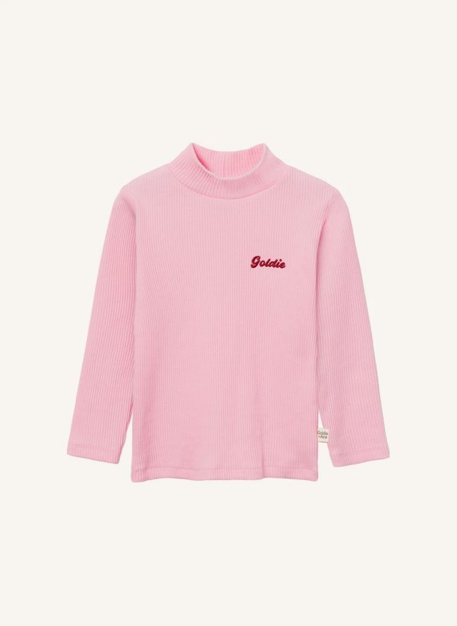Col Roulé Côtelé Goldie | Rose