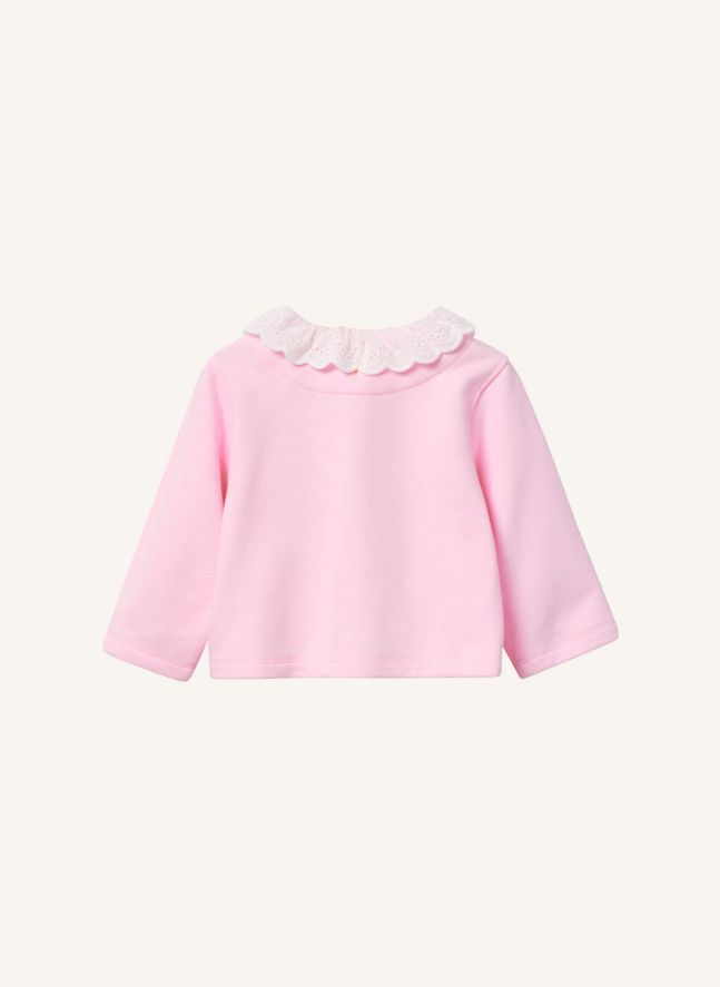 Gilet Col Brodé | Rose