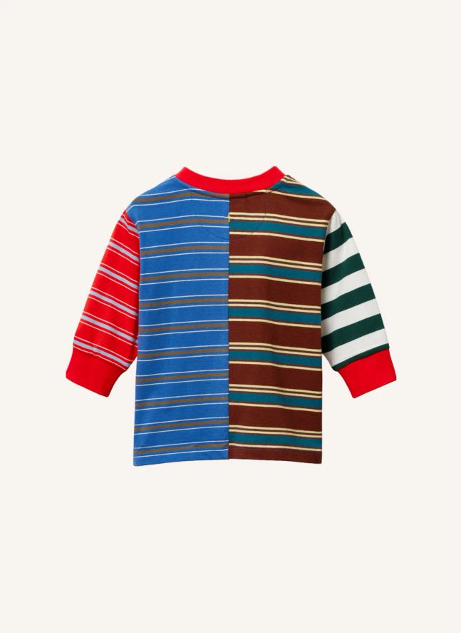 T-shirt Colorblock Rayé | Rouge