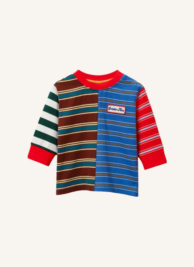 T-shirt Colorblock Rayé | Rouge
