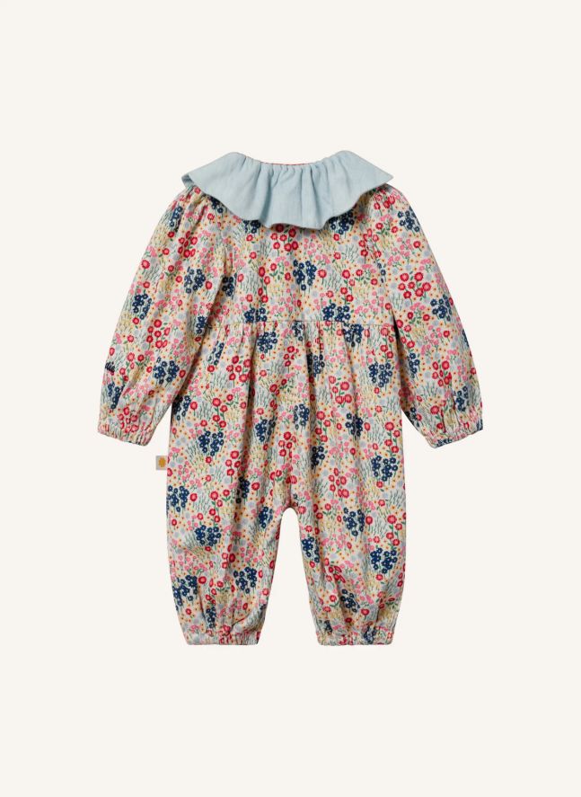 Combinaison Fleurie Denim | Bleu ciel