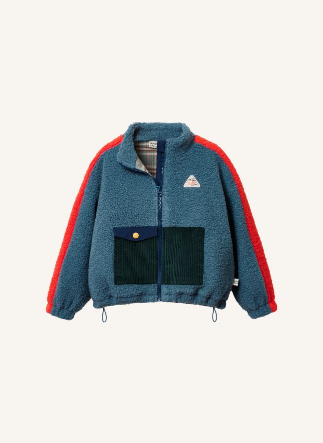 Veste Façon Sherpa Retro | Bleu