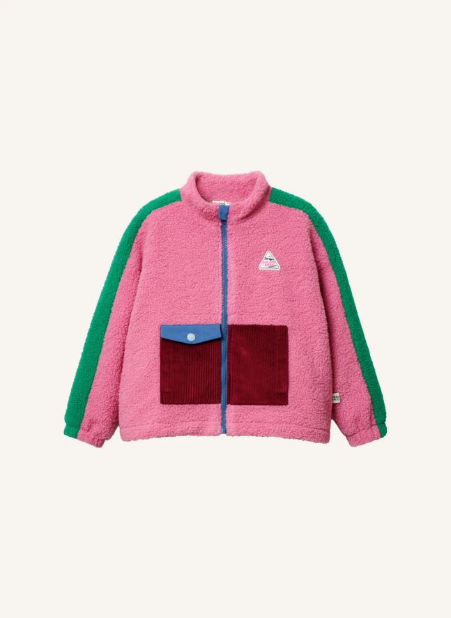 Veste Façon Sherpa Retro | Rose