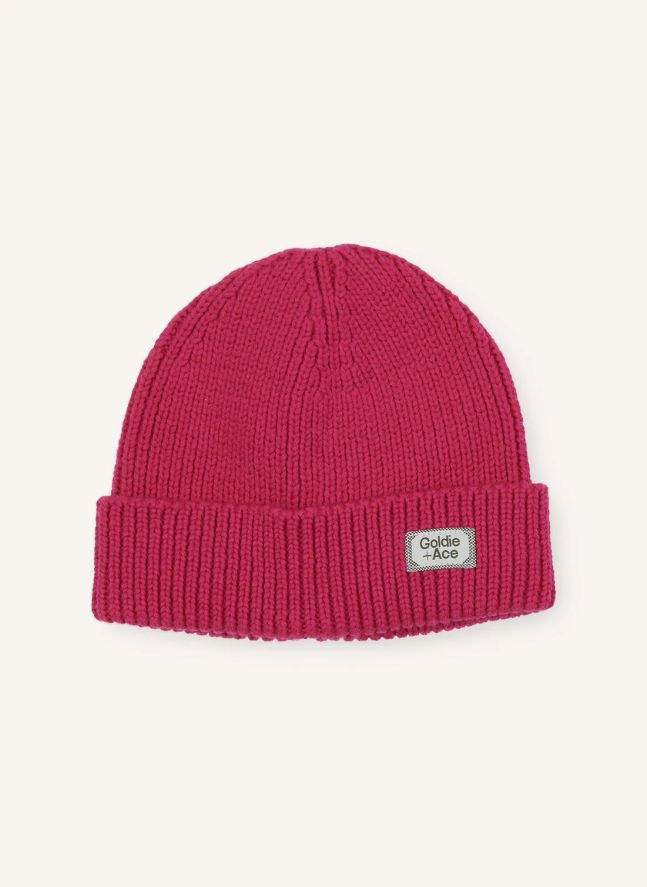 Bonnet Côtelé Laine Mérinos | Rose