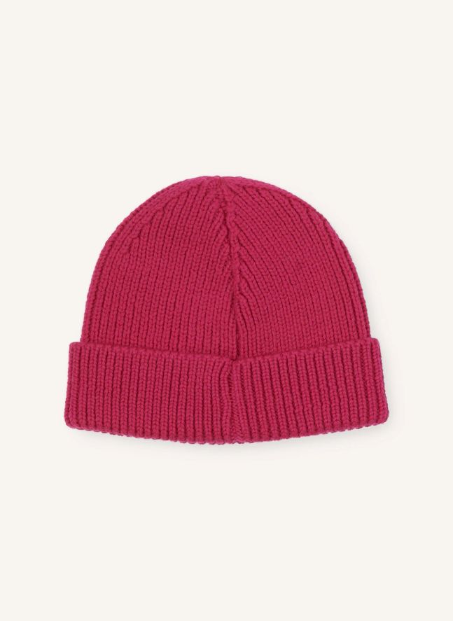 Bonnet Côtelé Laine Mérinos | Rose