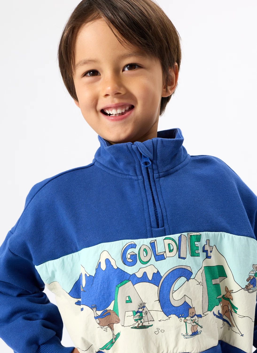 Sweat Zippé Montagne | Bleu- Image produit n°1
