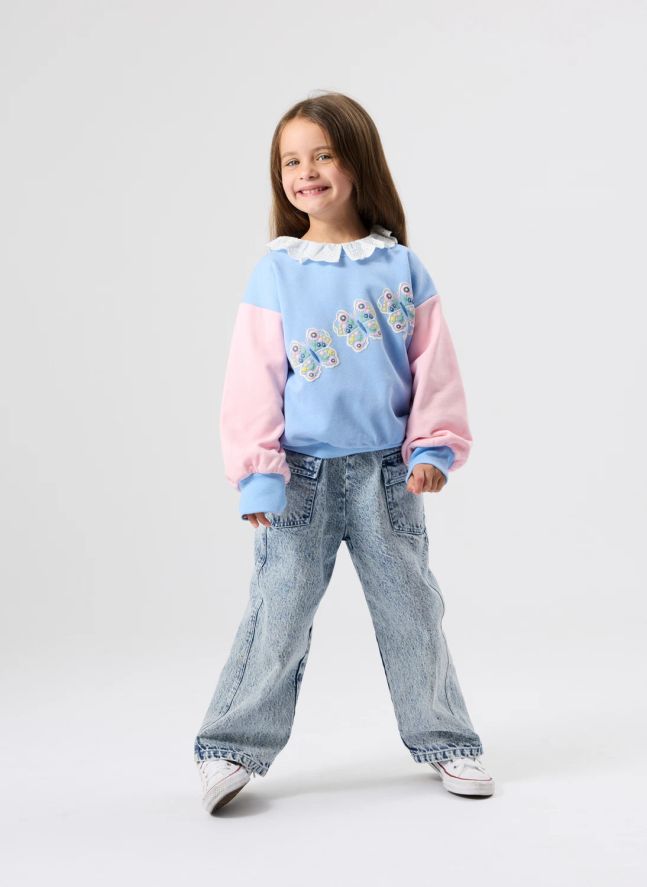 Sweat Oversize Papillons | Bleu