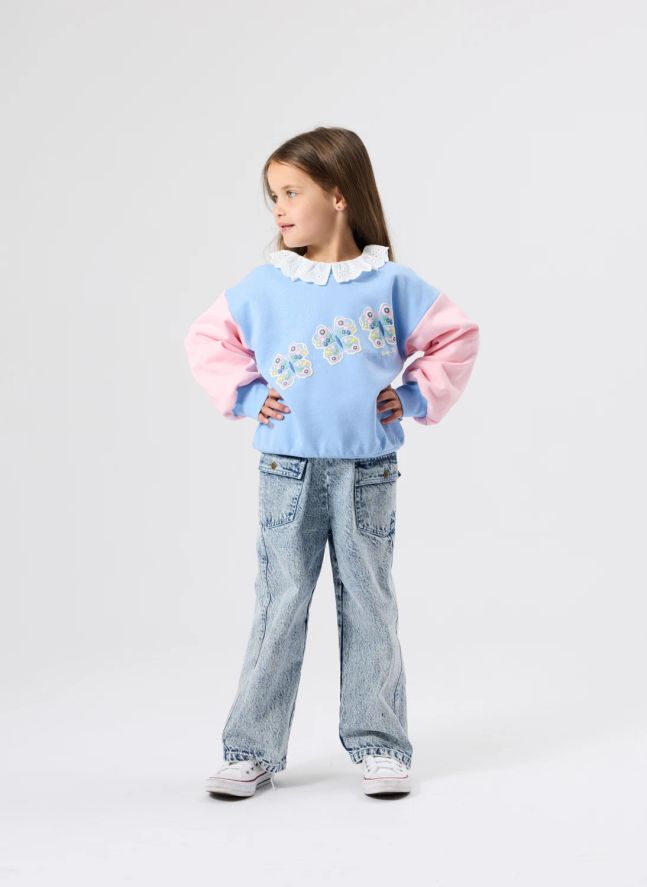 Sweat Oversize Papillons | Bleu