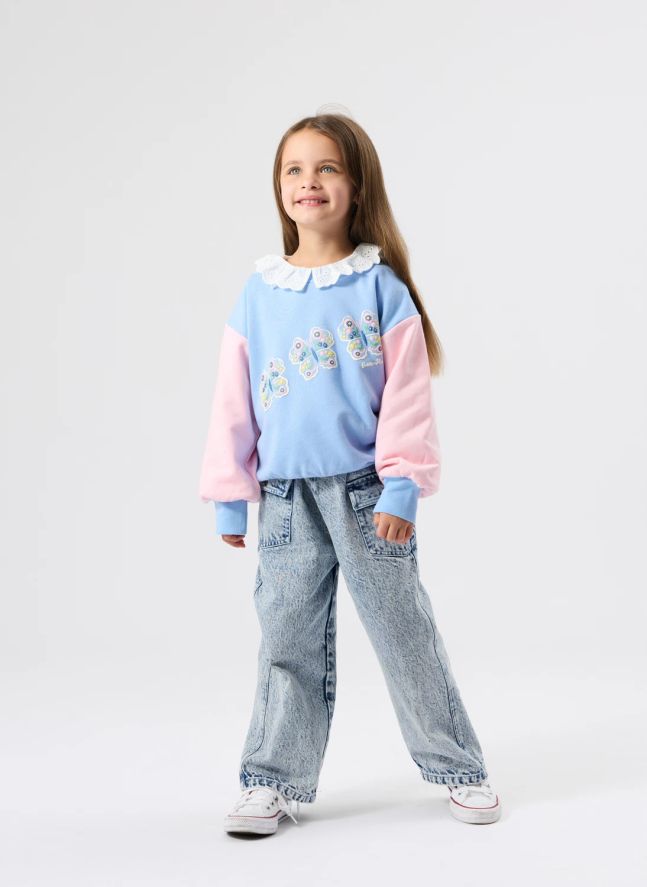 Sweat Oversize Papillons | Bleu