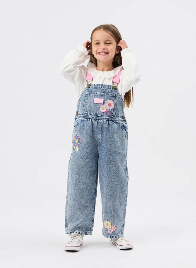Salopette Austin Fleurs Denim | Bleu