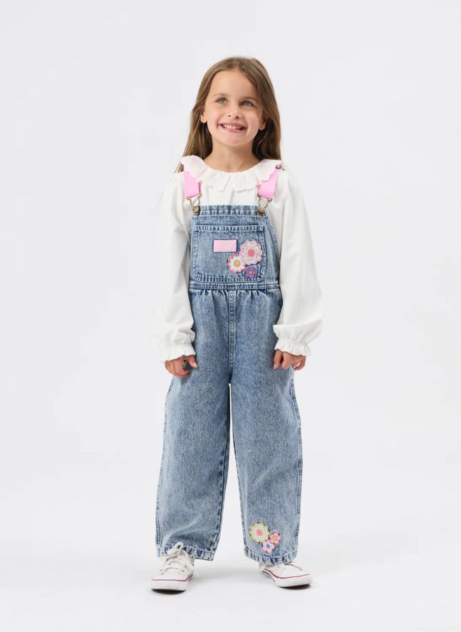 Salopette Austin Fleurs Denim | Bleu