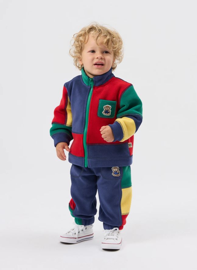 Sweat Zippé Polaire Colorblock | Bleu
