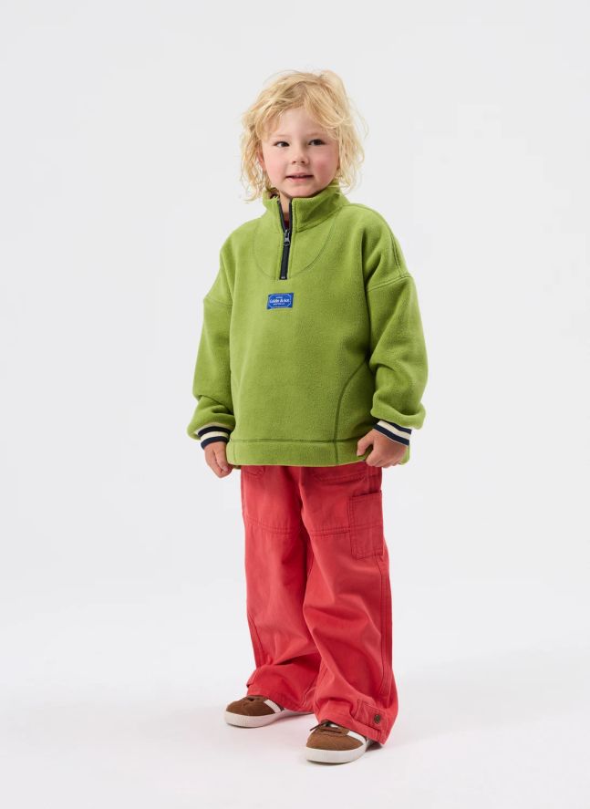 Sweat Zippé Polaire | Vert forêt