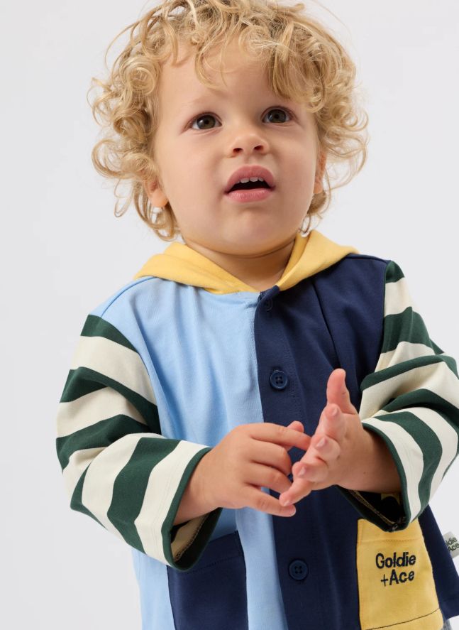 Veste Capuche Rayée | Bleu