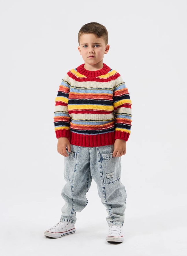 Pull Rayé | Rouge