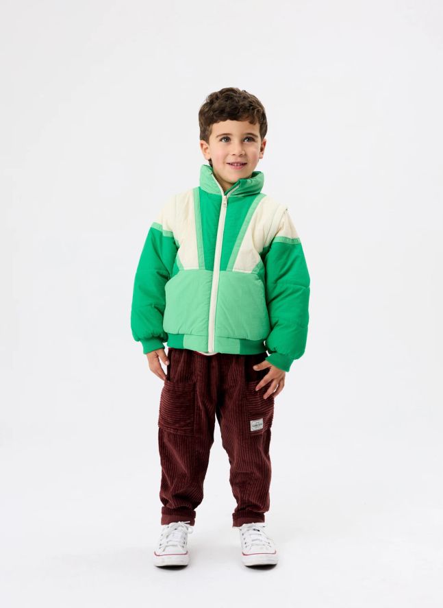 Blouson Manches Amovibles Retro | Vert