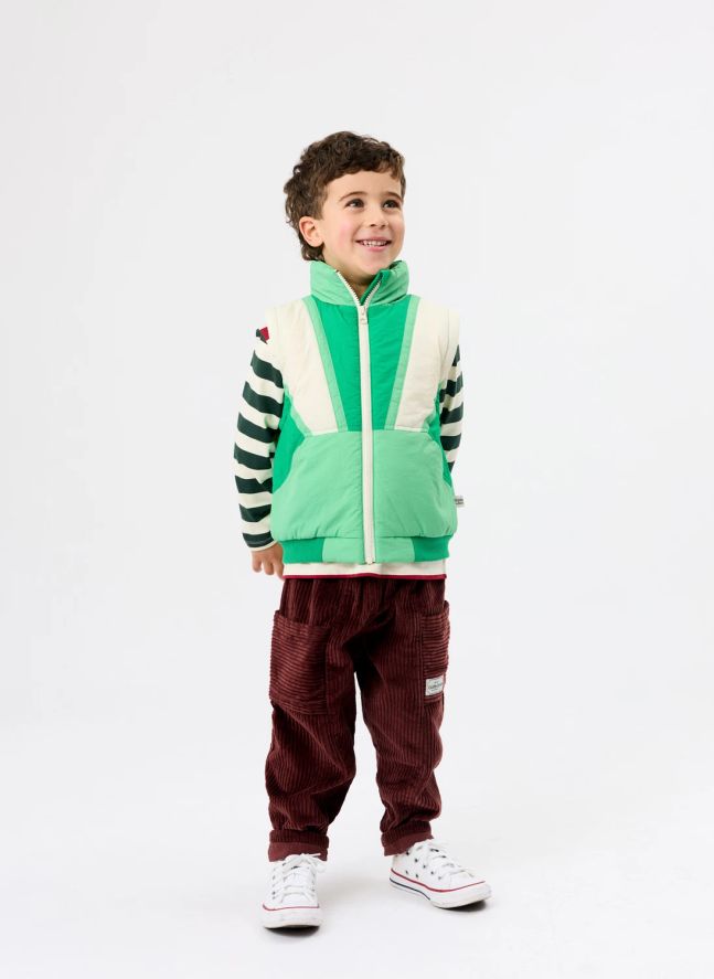 Blouson Manches Amovibles Retro | Vert