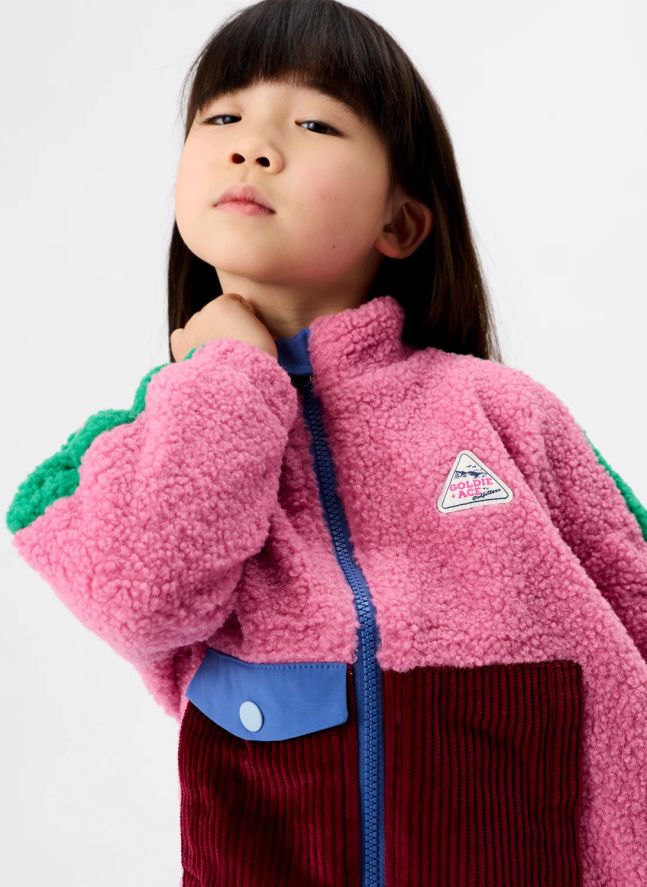 Veste Façon Sherpa Retro | Rose