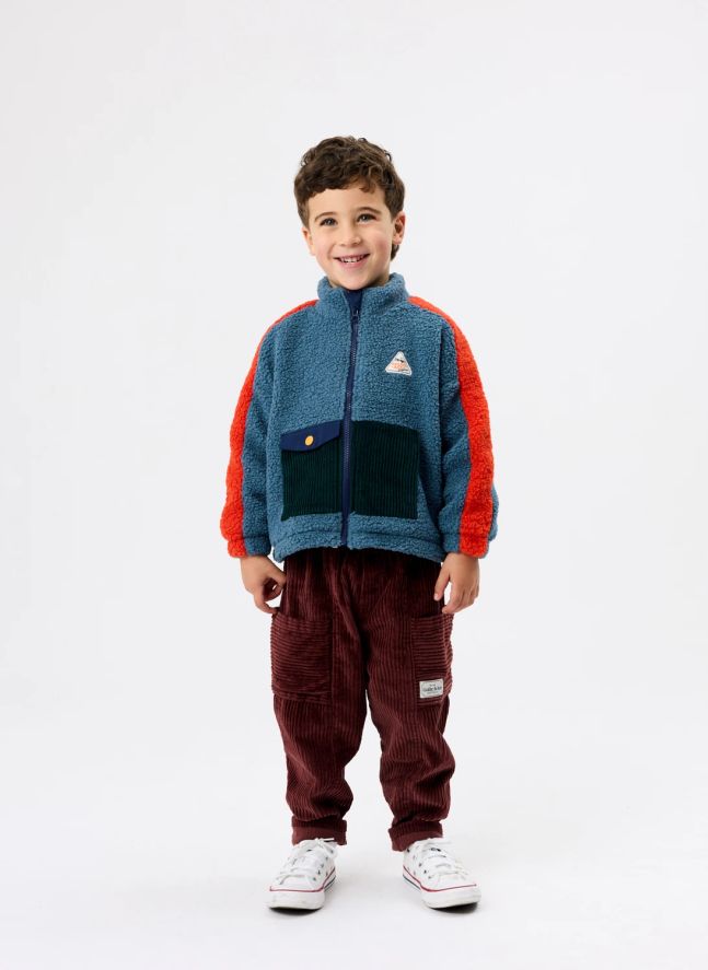 Veste Façon Sherpa Retro | Bleu