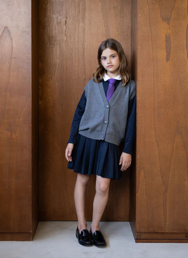 Gilet Sans Manches Mila Coton Bio | Gris chiné