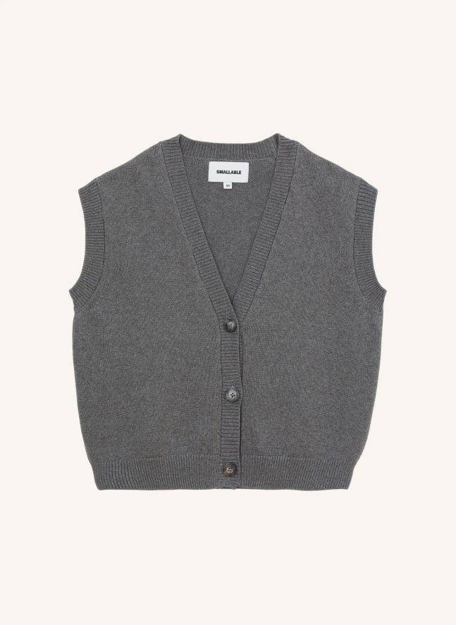 Gilet Sans Manches Mila Coton Bio | Gris chiné