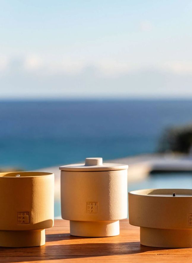 Outdoor candle with cover, neutral fragrance June Ibiza One  | Terracotta