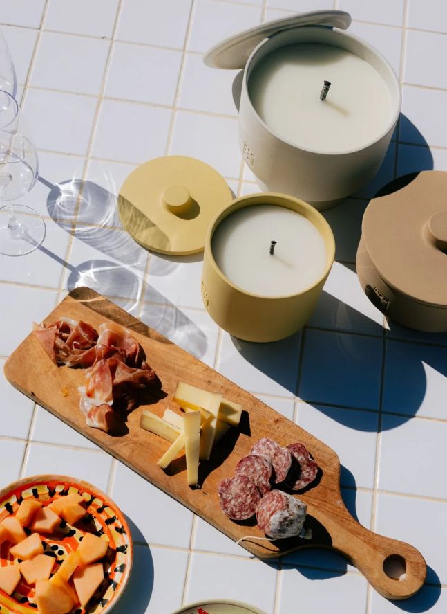 Outdoor candle with cover, neutral fragrance June Sahara One  | Pale yellow