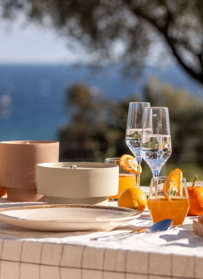 Outdoor candle with cover, neutral fragrance June Ibiza One  | Terracotta