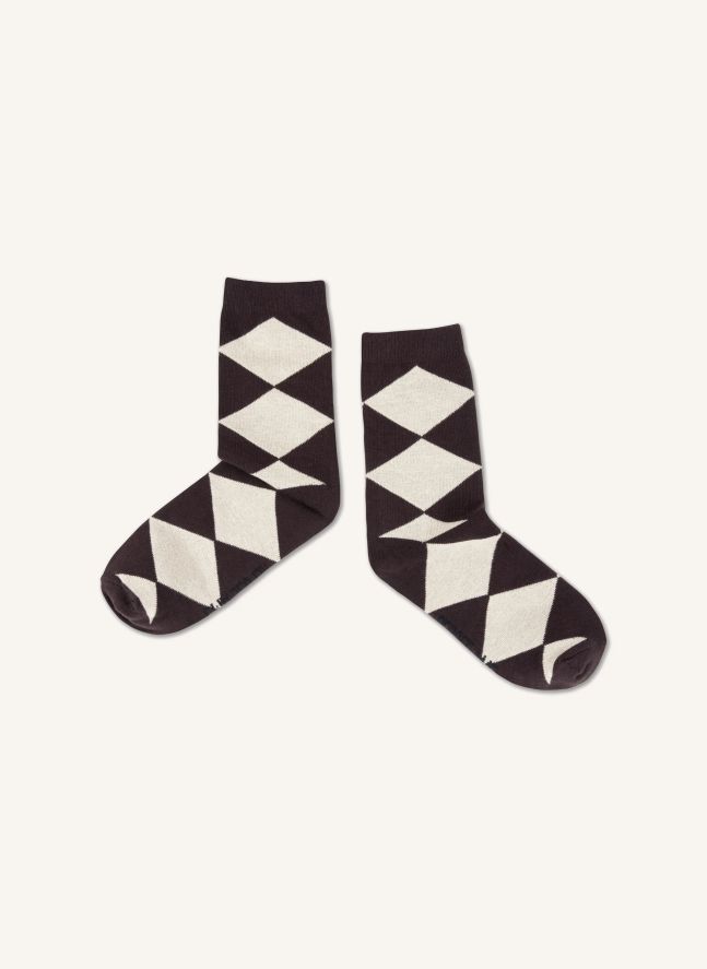 Chaussettes Arlequin | Marron