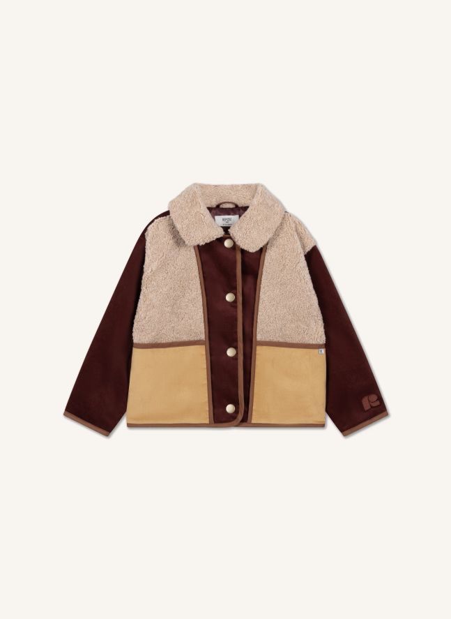 Veste Façon Sherpa Velours Côtelé | Bordeaux