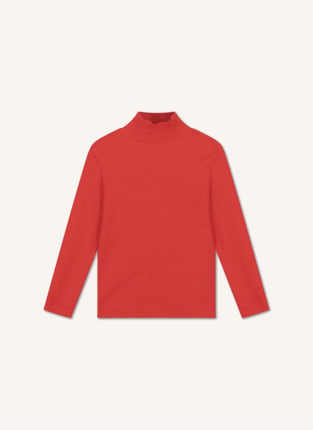 Col Roulé Coton Bio | Rouge